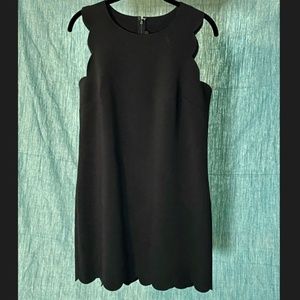 JCrew black scalloped dress size 6